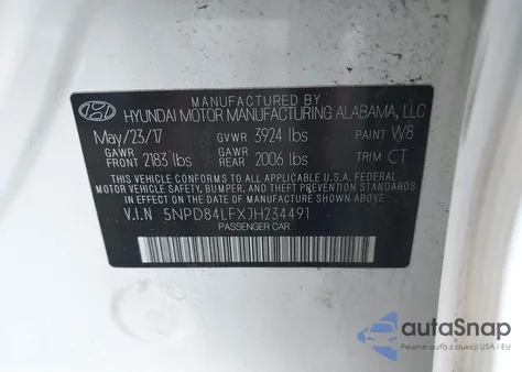 2018 Hyundai Elantra Sel from USA, damaged, VIN 5NPD84LFXJH234491